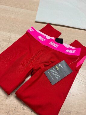 Nike Girl's Dri-Fit Leggings Red 6X/L 6-7 years
